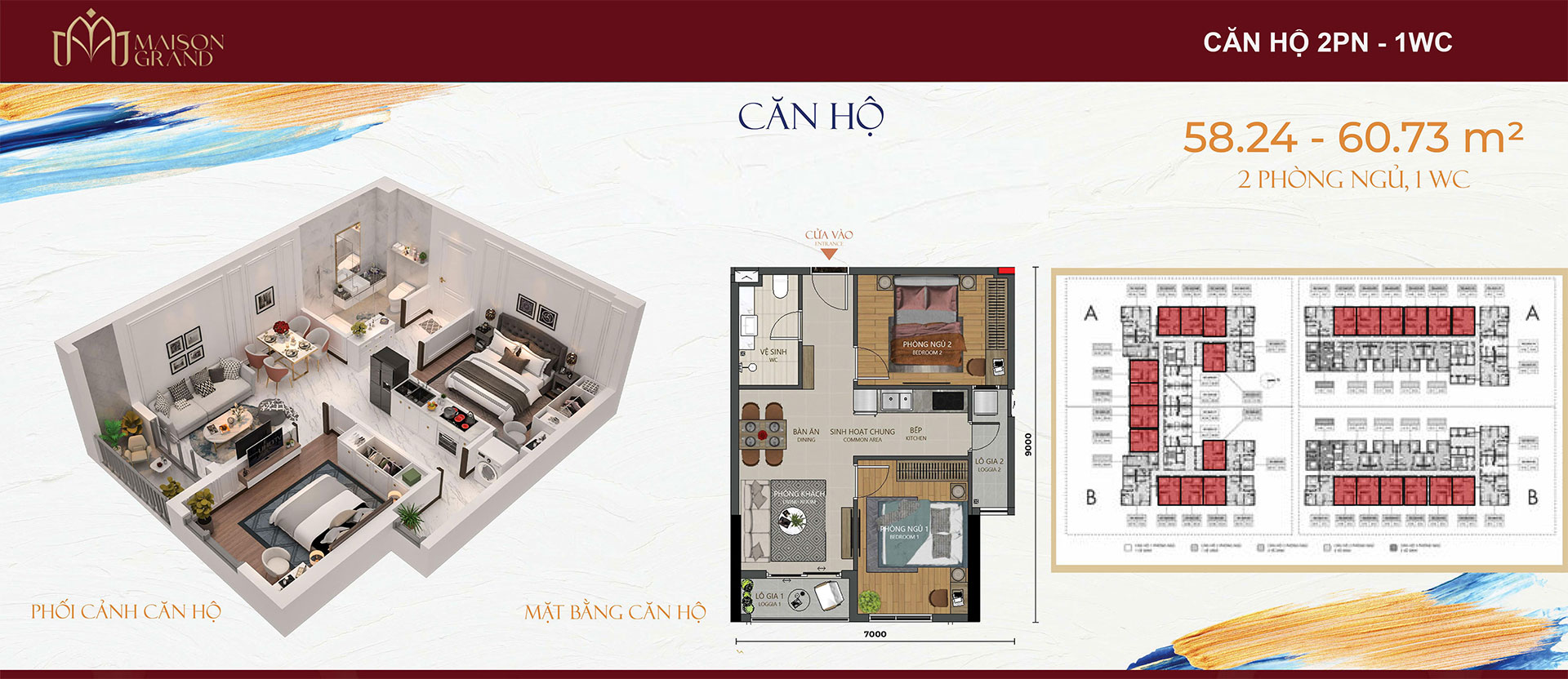 Maison Grand Phu My 2PN 1WC 58m2