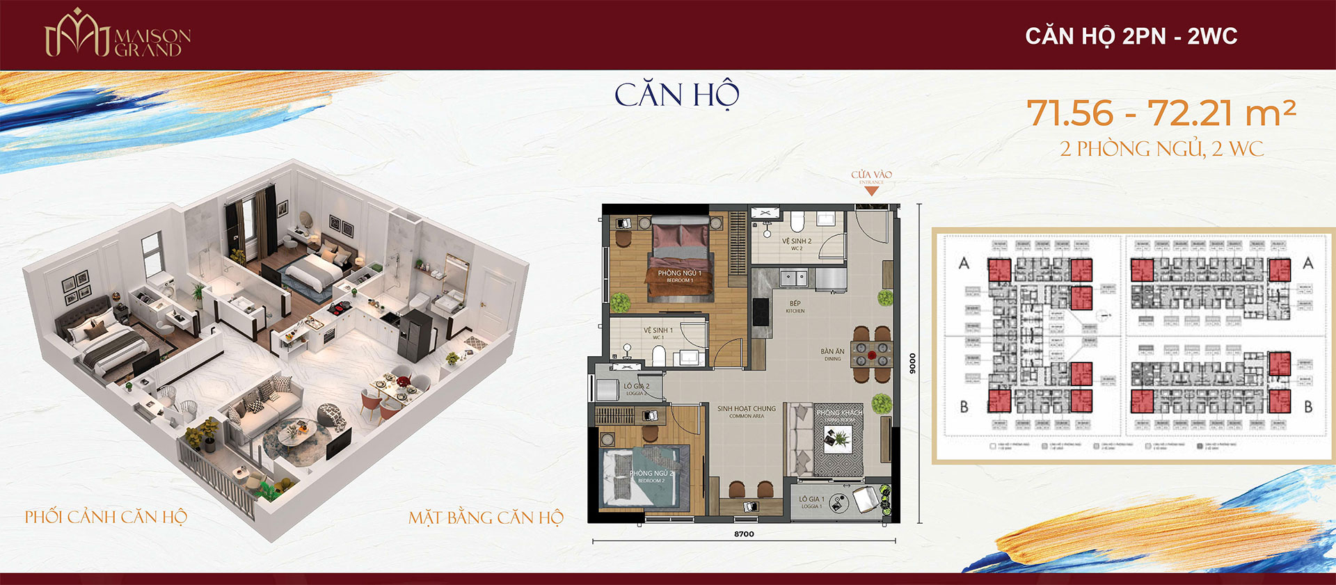 Maison Grand Phu My 2PN 2WC 72m2