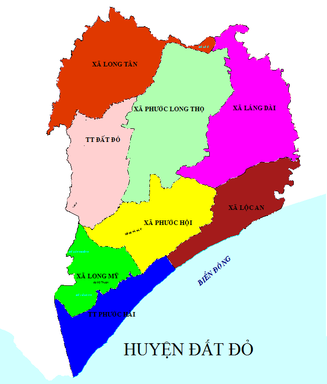 bản đồ huyện Đất Đỏ