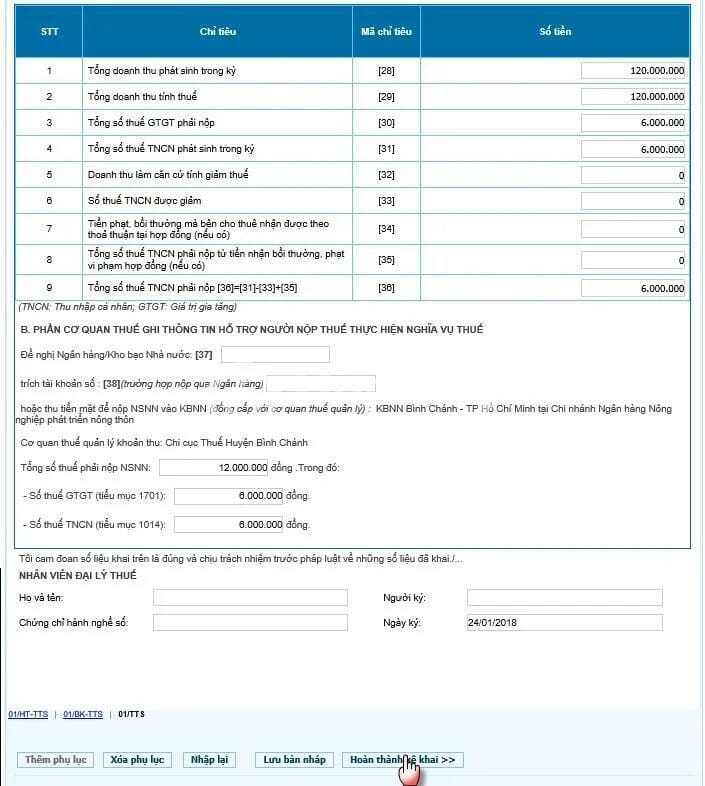 kê khai thuế qua mạng cho thuê nhà