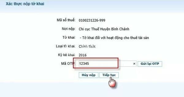 kê khai thuế qua mạng cho thuê nhà