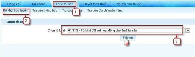 kê khai thuế qua mạng cho thuê nhà