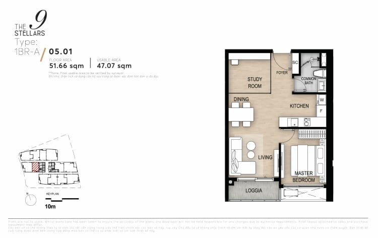 Mặt bằng biệt thự và căn hộ The 9 Stellars