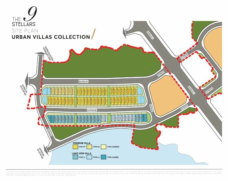 Mặt bằng biệt thự và căn hộ The 9 Stellars