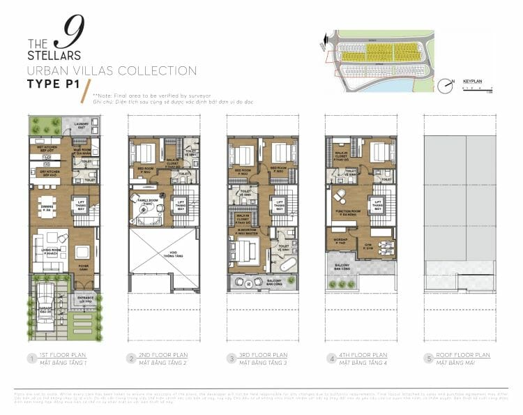 Mặt bằng biệt thự và căn hộ The 9 Stellars