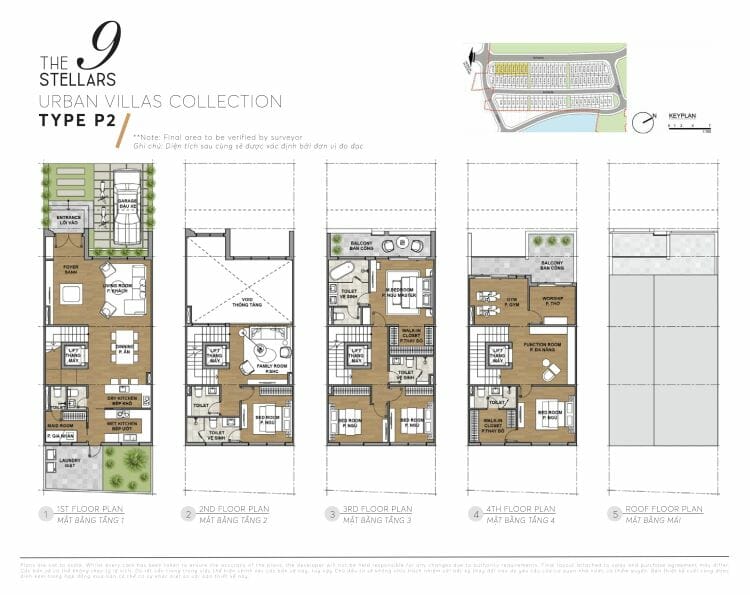 Mặt bằng biệt thự và căn hộ The 9 Stellars