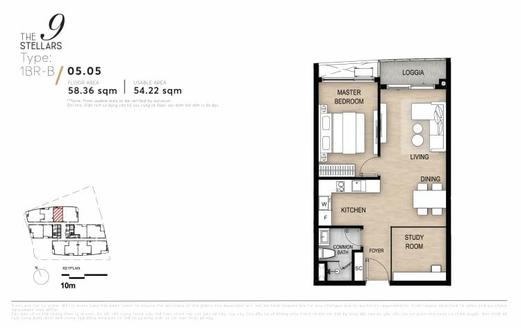 Mặt bằng biệt thự và căn hộ The 9 Stellars