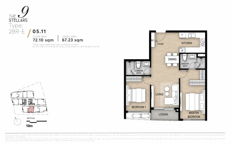 Mặt bằng biệt thự và căn hộ The 9 Stellars