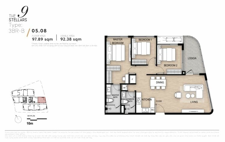 Mặt bằng biệt thự và căn hộ The 9 Stellars