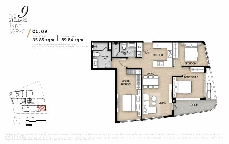 Mặt bằng biệt thự và căn hộ The 9 Stellars