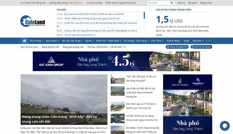 website đăng tin bất động sản