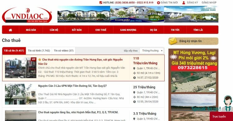 website đăng tin bất động sản