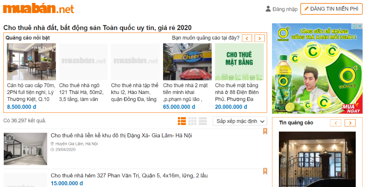 website đăng tin bất động sản
