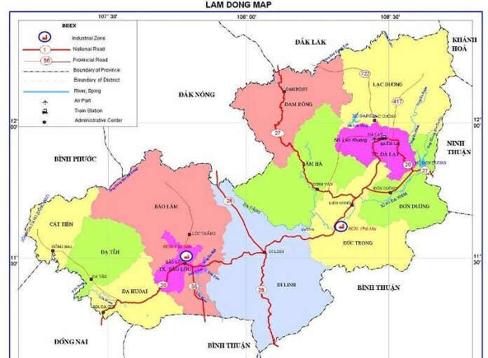 Bản đồ quy hoạch thành phố Bảo Lộc